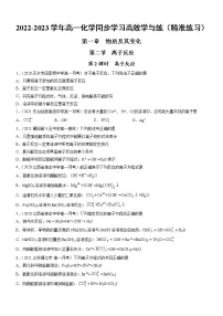 高中化学人教版 (2019)必修 第一册第二节 离子反应测试题