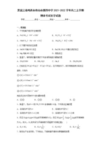 黑龙江省鸡西市密山市第四中学2021-2022学年高二上学期期末考试化学试题(含答案)