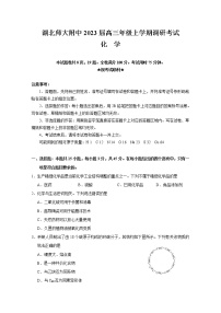 湖北省师大附中2023届高三上学期调研考试化学试题（Word版附解析）