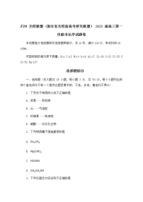 浙江省名校新高考研究联盟（Z20）2023届高三上学期第一次联考化学试卷（Word版附答案）