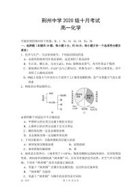 2021荆州中学高一10月月考化学试题（可编辑）PDF版含答案