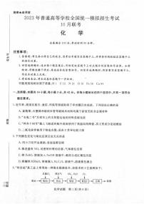 2023河南省名校高三上学期10月联考试题化学PDF版无答案