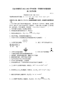 2023北京朝阳区高三上学期期中考试化学试题含答案