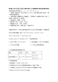 湖南省株洲市攸县第三中学2022-2023学年高二上学期期中考试化学试题（含答案）