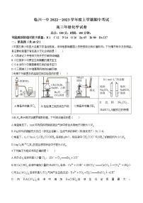 江西省抚州市临川第一中学2022-2023学年高三上学期期中考试化学试题（含答案）