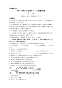 山西省金科大联考2022-2023学年高三上学期11月质量检测化学试题（含答案）