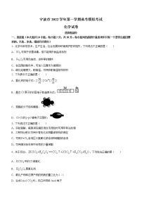 浙江省宁波市2022-2023学年高三上学期选考模拟考试化学试题+Word版含答案