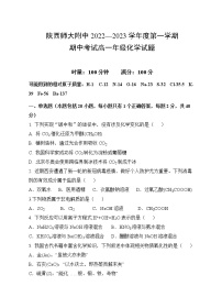 2023陕西省师大附中高一上学期期中考试化学试题含答案