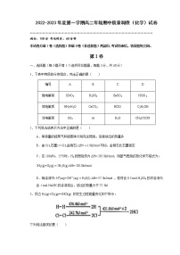 2023天津市实验中学滨海学校高二上学期期中质量调查化学试题含答案