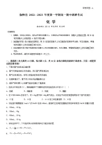 2023维吾尔自治区喀什地区英吉沙县高一上学期11月期中化学试题含答案