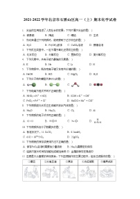 2021-2022学年北京市石景山区高一（上）期末化学试卷（含答案解析）