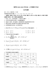 广东省惠州市博罗县2022-2023学年高二上学期期中考试化学试题（Word版含答案）