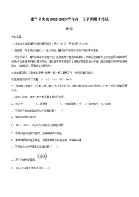 辽宁省朝阳市建平县实高2022-2023学年高一上学期期中考试化学试题（Word版含答案）