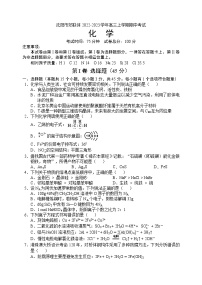 辽宁省重点高中沈阳市郊联体2022-2023学年高三上学期期中考试化学试题（Word版含答案）