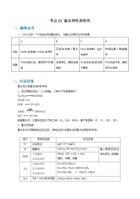 高考化学二轮复习考点剖析考点21 氯水的性质探究（2份打包，解析版+原卷版，可预览）