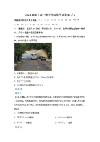 湖南省2022-2023学年高一化学上学期期中考试试题(Word版附解析)