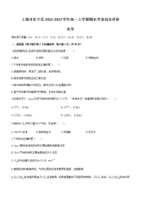 上海市长宁区2022-2023学年高一上学期期末学业综合评价化学试题（Word版含答案）