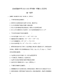 安徽省滁州市定远县民族中学2022-2023学年高一上学期12月月考化学试题（Word版含答案）