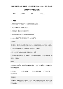 2022-2023学年陕西省西安市陕西师范大学附属中学高一上学期期中考试化学试题含解析