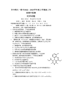 2022-2023学年湖北省武汉市华中师范大学第一附属中学高三上学期期中考试 化学试卷  Word版含答案