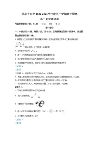 北京市第十四中学2022-2023学年高三上学期期中考试化学试题（解析版）