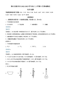 浙江省嘉兴市2022-2023学年高三上学期9月检测化学试题（解析版）