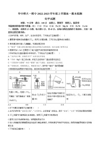 2023武汉华中师范大学第一附中高一上学期期末考试化学无答案