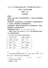 2022-2023学年湖北省武汉市第二中学等部分重点中学高二上学期10月联考化学试题（Word版）