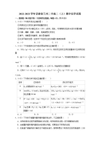 2022-2023学年甘肃省兰州第二中学高二上学期期中考试化学试题