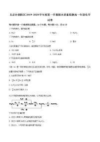 精品解析：北京市朝阳区2019-2020学年高一上学期期末考试化学试题