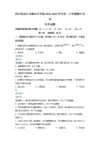 2022-2023学年四川省内江市威远中学校高一上学期期中考试化学试题 解析版