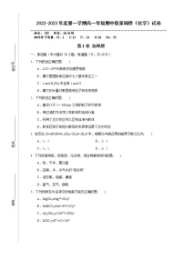 2022-2023学年天津市实验中学滨海学校高一上学期期中质量调查化学试题