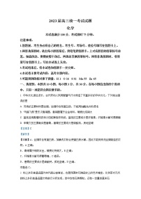 湖南省衡阳市2023届高三化学上学期第一次统一考试（一模）试卷（Word版附解析）