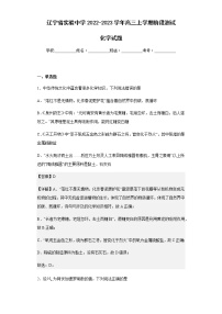 2022-2023学年辽宁省实验中学高三上学期阶段测试化学试题含解析