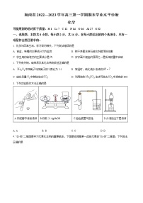 2023海南省高三上学期期末学业水平诊断化学试题含答案