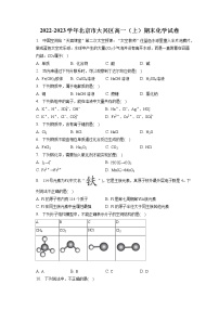 2022-2023学年北京市大兴区高一（上）期末化学试卷（含答案解析）