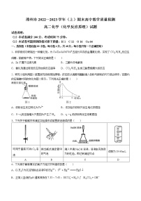 2023漳州高二上学期期末化学试题含答案