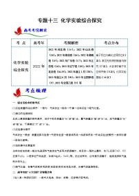 专题十三 化学实验综合探究- 2023 高考化学二轮复习讲与练(全国通用)