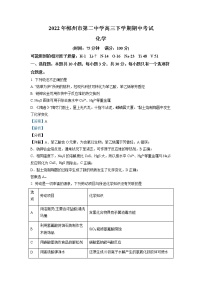 湖南省郴州市第二中学2022届高三下学期期中考试化学试题（解析版）