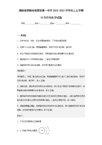 2022-2023学年湖南省常德市桃源县第一中学高三上学期10月月考化学试题含解析