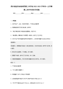 2022-2023学年四川省宜宾市叙州区第二中学校高一上学期第三次月考试化学试题含解析