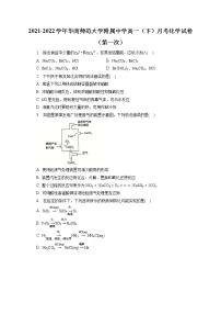 2021-2022学年华南师范大学附属中学高一（下）月考化学试卷（第一次）（含答案解析）