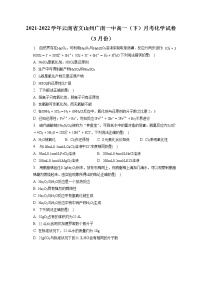 2021-2022学年云南省文山州广南一中高一（下）月考化学试卷（3月份）（含答案解析）