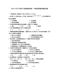 2022-2023学年广东省深圳市高一下册化学期中模拟试卷（含解析）
