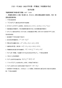 2023六安一中高二上学期期末考试化学含答案