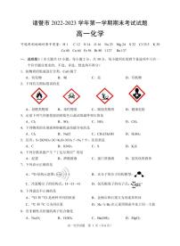 浙江省绍兴市诸暨市2022-2023学年高一上学期期末检测（2月）化学试题（PDF版无答案）