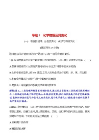 2023 高考化学二轮专题复习 专题1　化学物质及其变化 专项训练