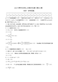 2023年高考第二次模拟考试卷-化学（湖北B卷）（参考答案）