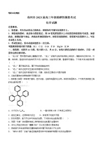 2023届河北省沧州市高三一模化学试题及答案