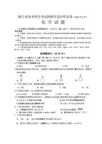 2020届浙江省绍兴市柯桥区高三下学期6月适应性考试化学试题 PDF版